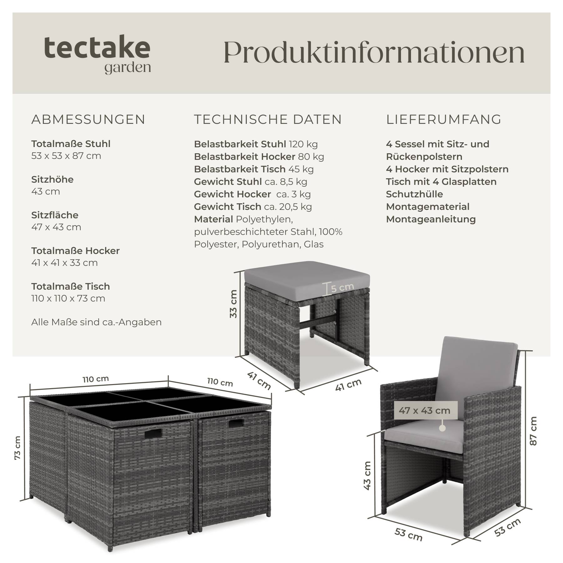 Rattan Sitzgruppe Bilbao