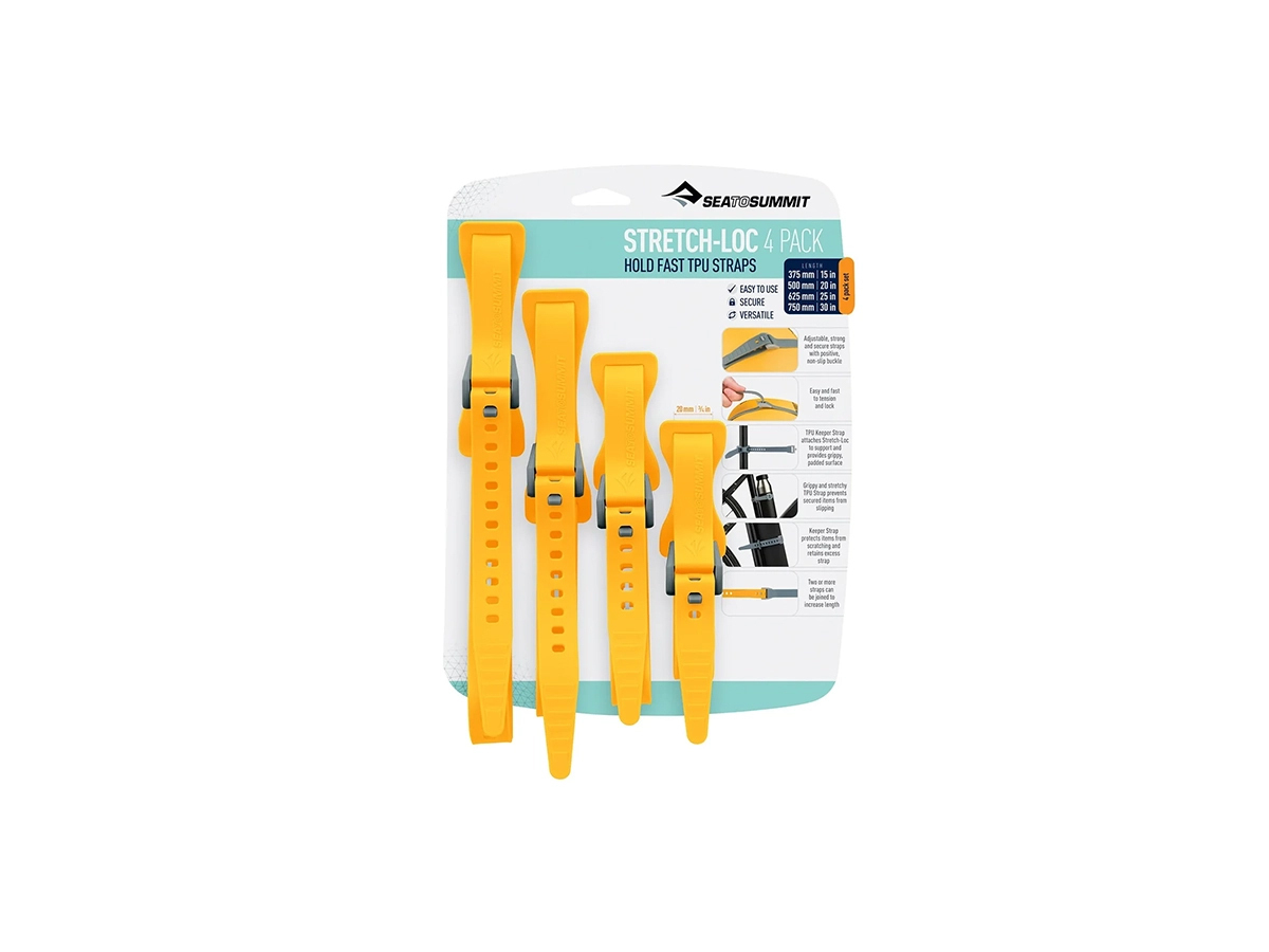Sea To Summit Stretch-Lock TPU-bandjes 4 stuks - Yellow