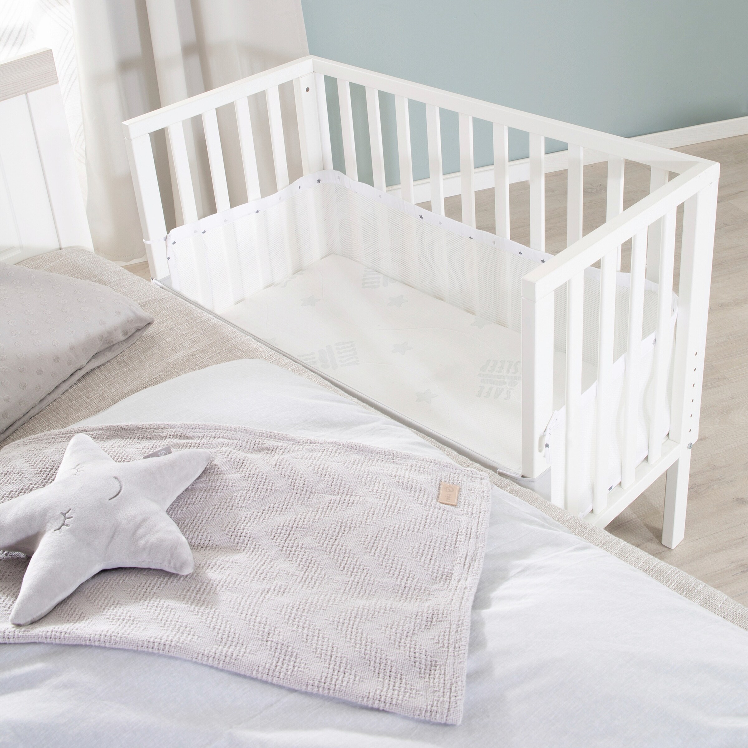 roba Beistellbett 2in1 Sternenzauber grau