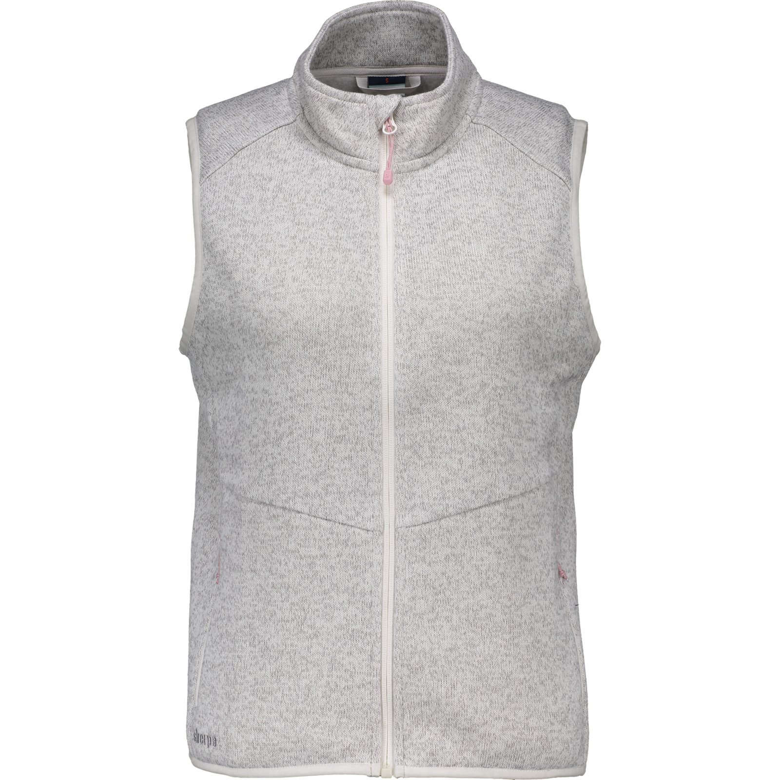Sherpa Damen-Strickfleece Weste Mya L, hellgrau