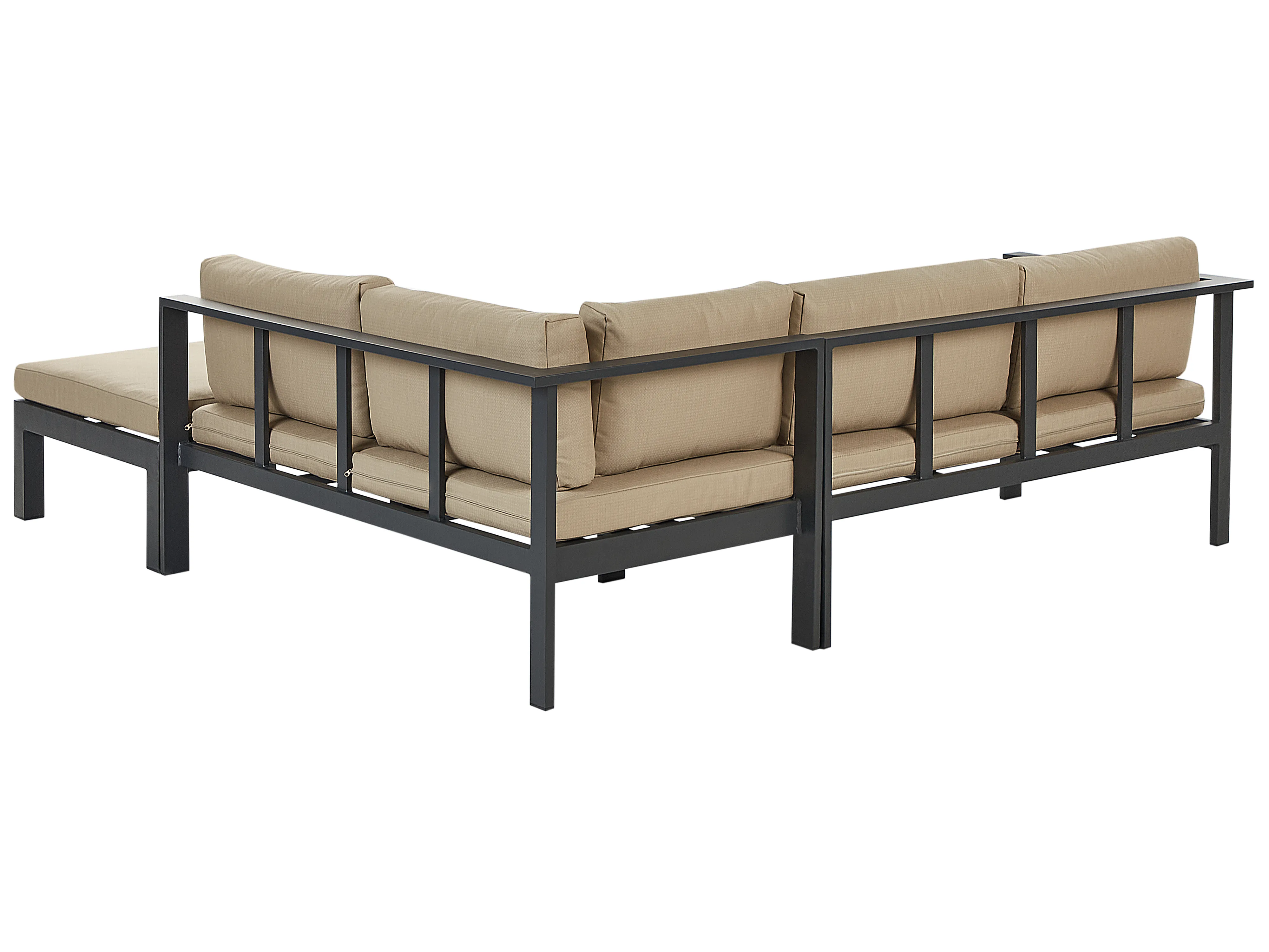 Tuin hoekloungeset met tafel 5-zits MESSINA linkszijdig Metaal Zandbeige