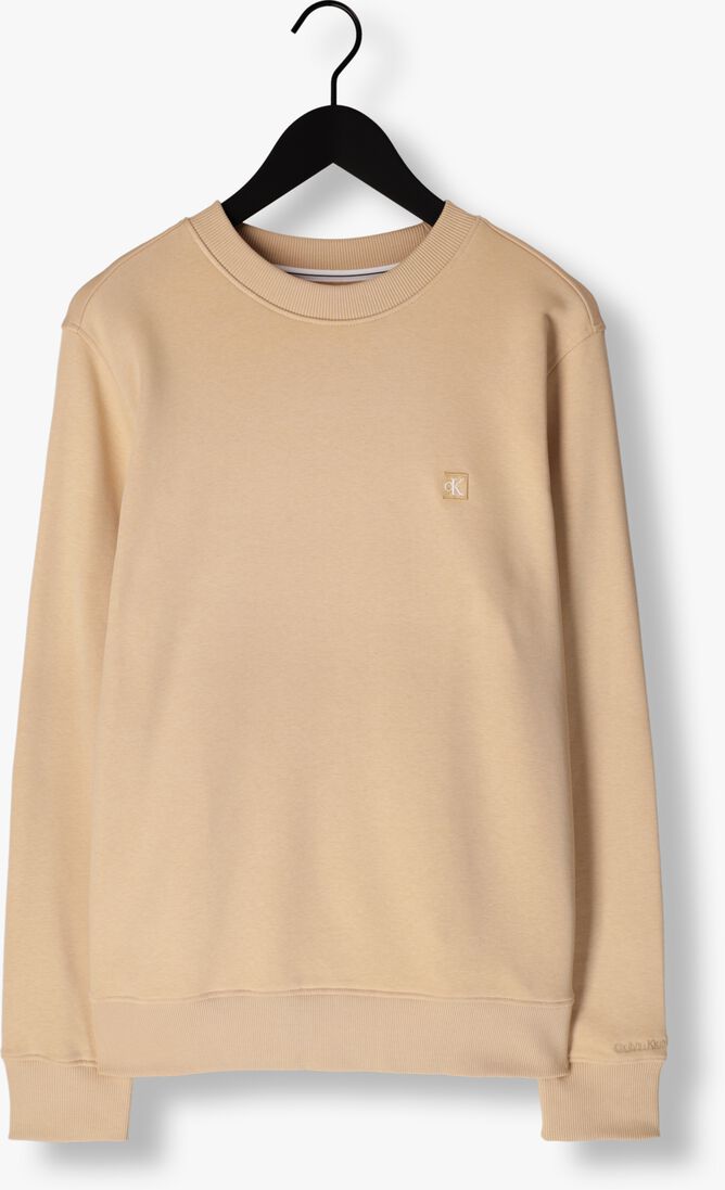 CALVIN KLEIN zand calvin klein trui ck embro badge crew neck