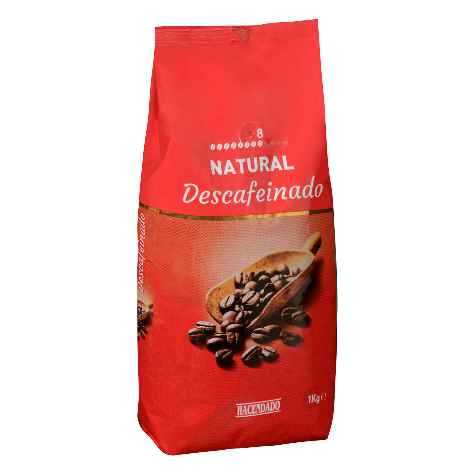Café en grains entiers décaféiné naturel Hacendado