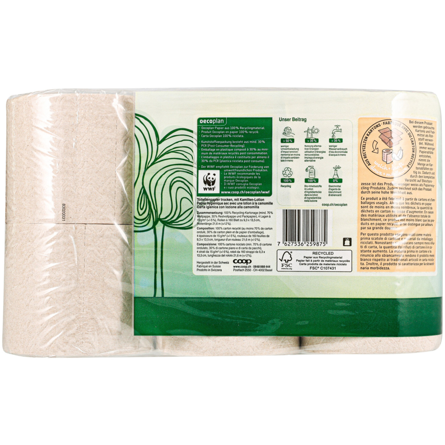 Oecoplan Recycling Cartonnage 4 Lagig 6 Rollen