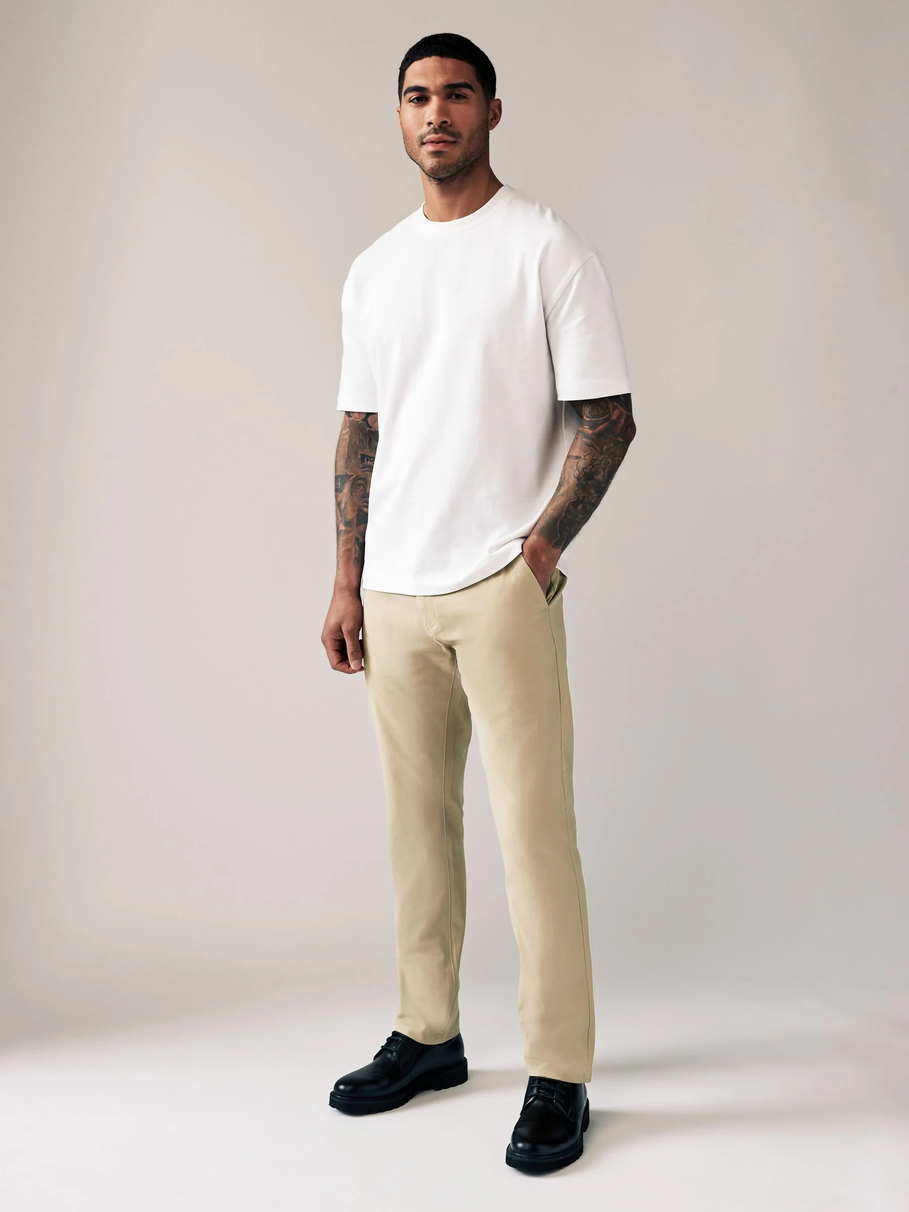 Pastelgeel - Slim Fit - Stretchy chino