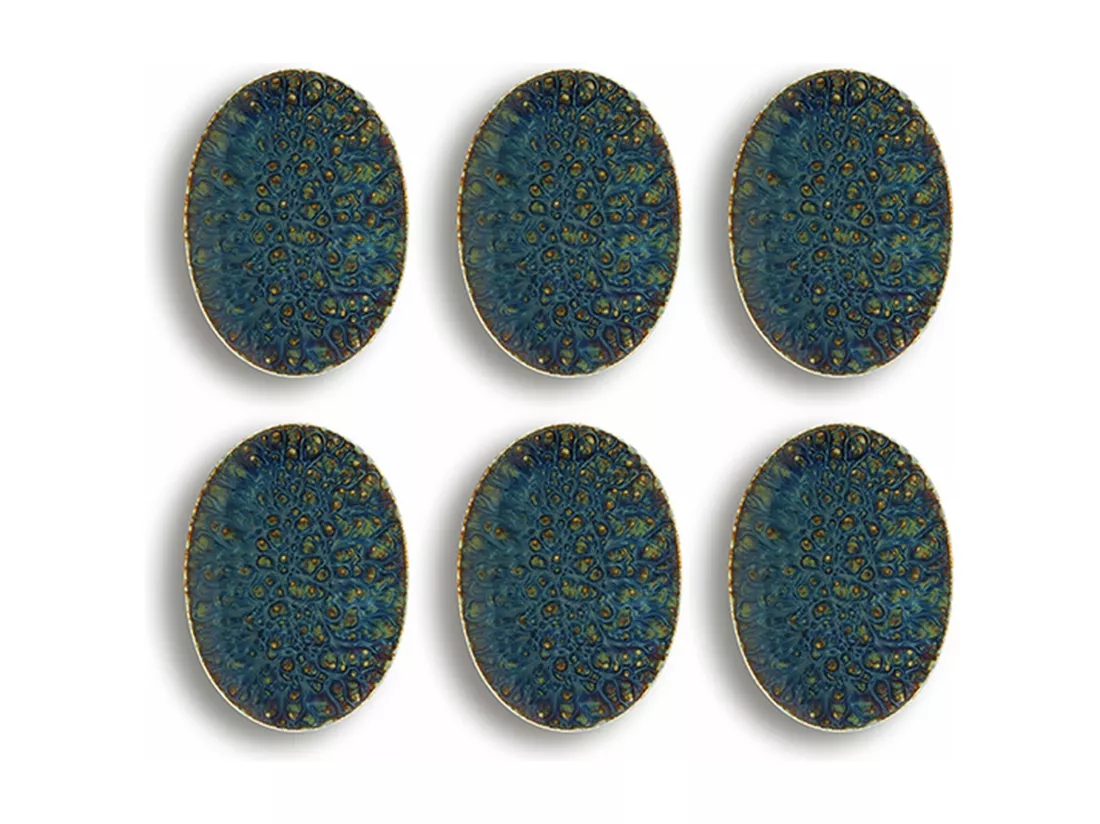 Ogo Living - Lot 6 Plats Ovales Venus 24x17cm En Porcelaine