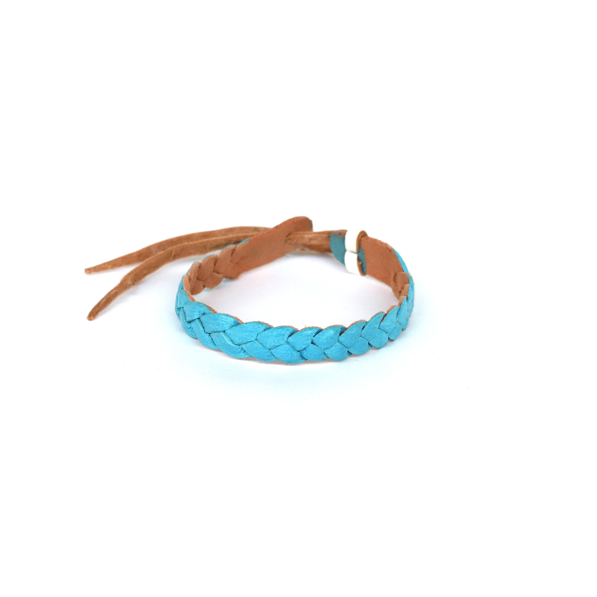 Flechtarmband aus Leder, blau, weiß günstig bestellen