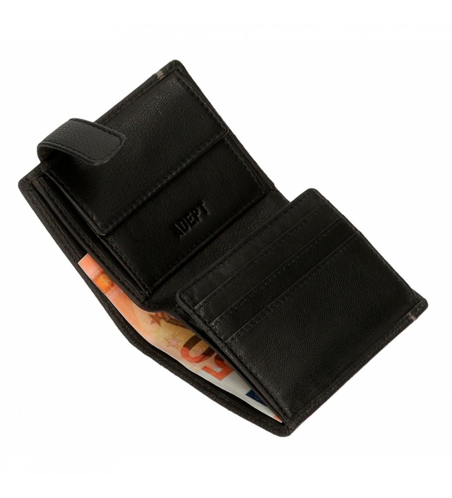 Bolsa Joumma Cartera Adept Kurt Preto -8,5x10,5x1cm-