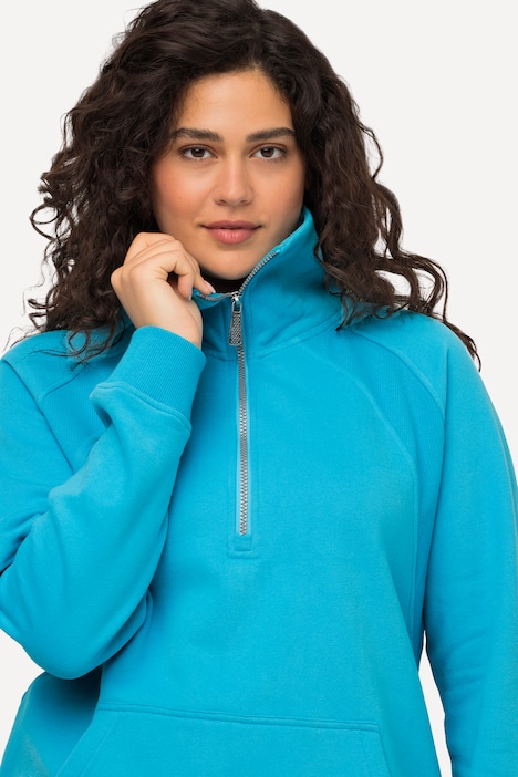 Sweatshirt, Stehkragen, Zipper, Langarm