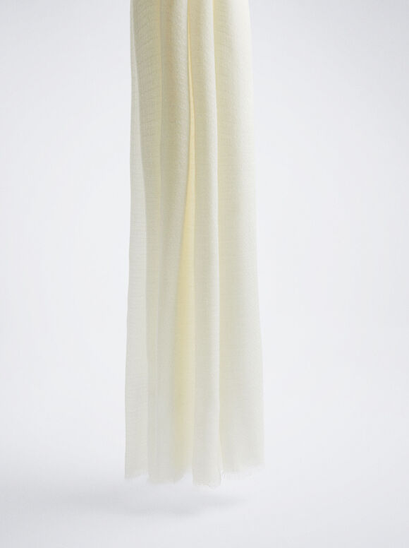Pashmina lisa sem pregas - Branca