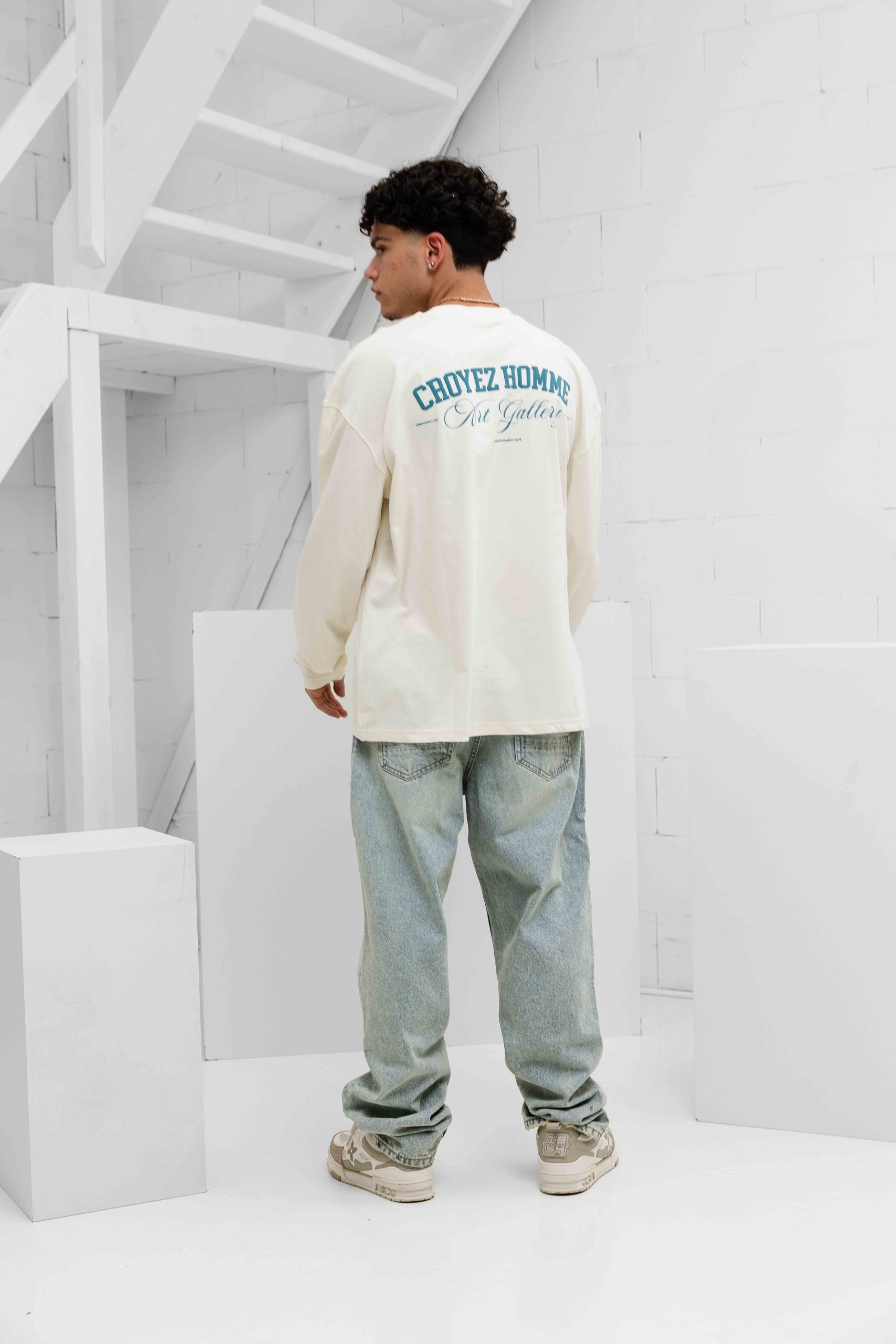 Croyez Art Gallery Longsleeve Heren Gebroken Wit