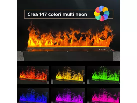 Cheminée électrique avec brûleur à vapeur d'eau 3D APP intégré 75 PRO-LINE