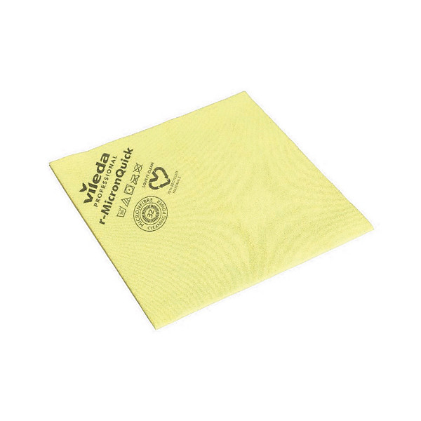Lavettes microfibre r-MicronQuick Vileda jaunes, lot de 5