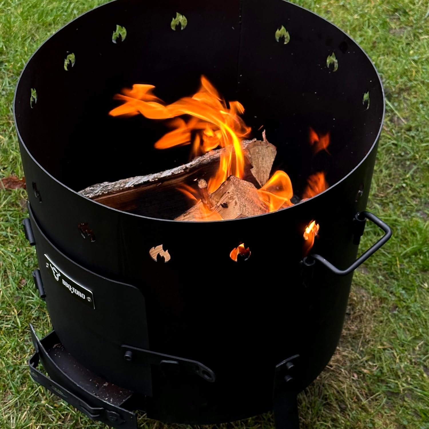 BBQ-Toro Gusseisen Kazan 19 Liter mit Kazan Ofen Ø 45 cm | XXL Gusstopf mit Deckel, Gusseisentopf | Gulaschkessel, Feuerkessel, Outdoor Ofen | Feuer-Ofen, Eintopfofen, Feuerstelle, Utschak