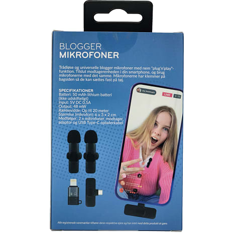 Trådløse blogger mikrofoner - sort
