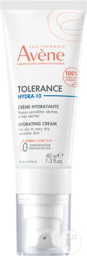Avène Tolérance Hydra 10 Crème Hydratante Peaux Sensibles Sèches À Très Sèches 40ml