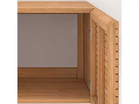 Meuble de salle de bain suspendu en bois de teck 60 cm - Raye