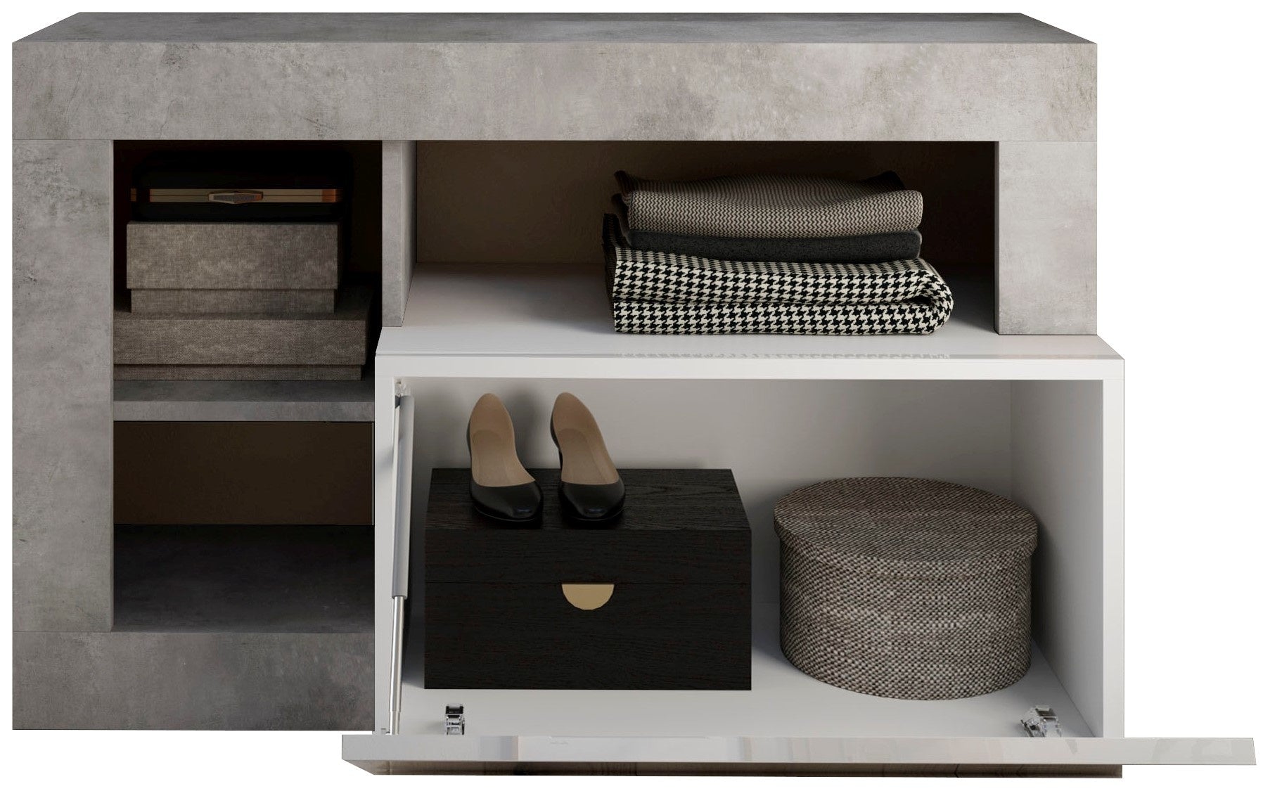 Benvenuto Design Hamburg Hoogglans Wit | Beton Halbank