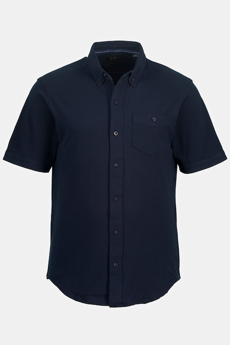Piqué-Hemd, FLEXNAMIC®, Halbarm, Buttondown-Kragen, Modern Basic Fit