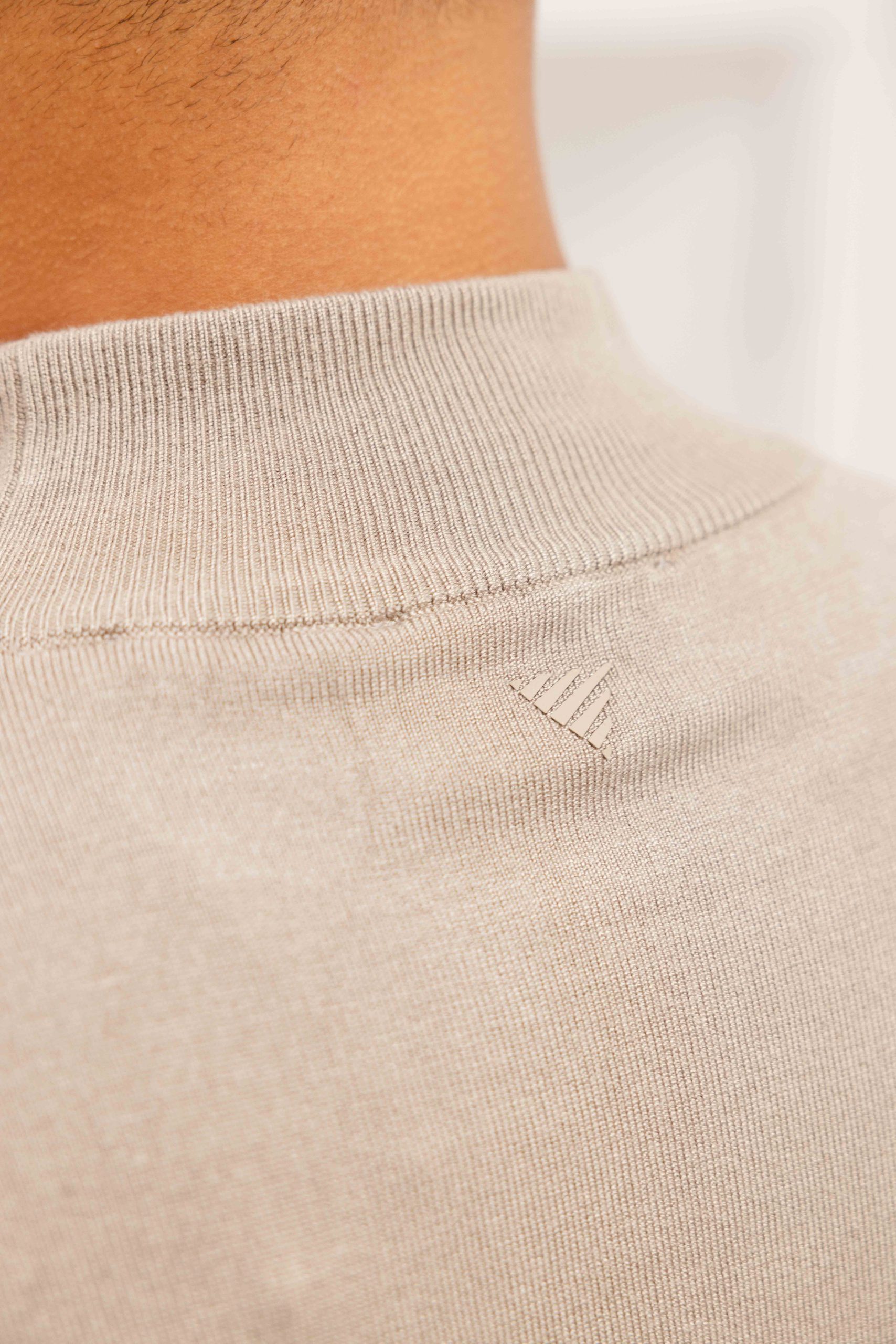 Pure Path Essential Knitwear Mockneck Sweater Heren Beige