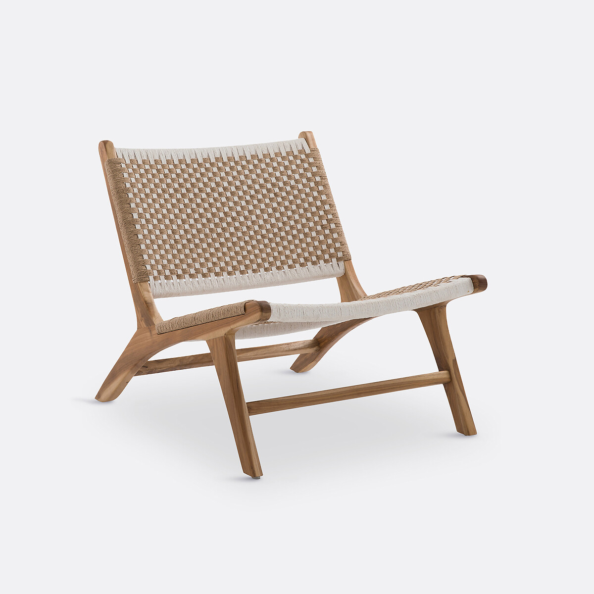 LA REDOUTE INTERIORS<br>Poltrona de descanso em teca e corda trançada, Amanda