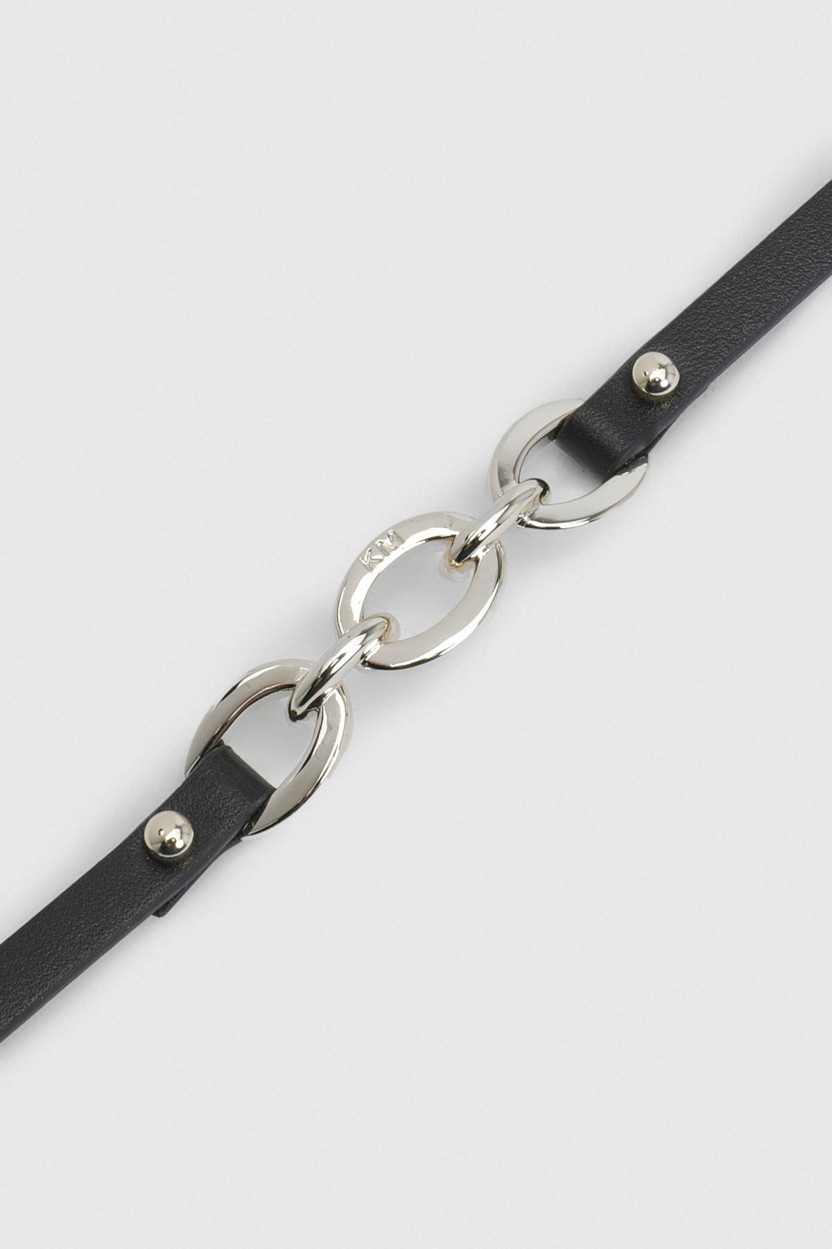 KarenMillen Bracelet en Cuir à Maillons Chaîne