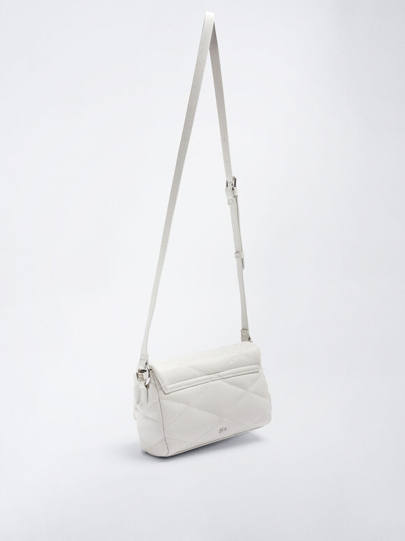 Bolsa acolchoada com corrente - Cru
