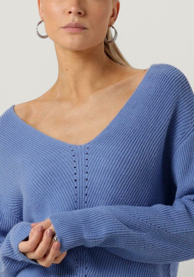 MINUS blauwe minus trui mieke v-neck knit pullover