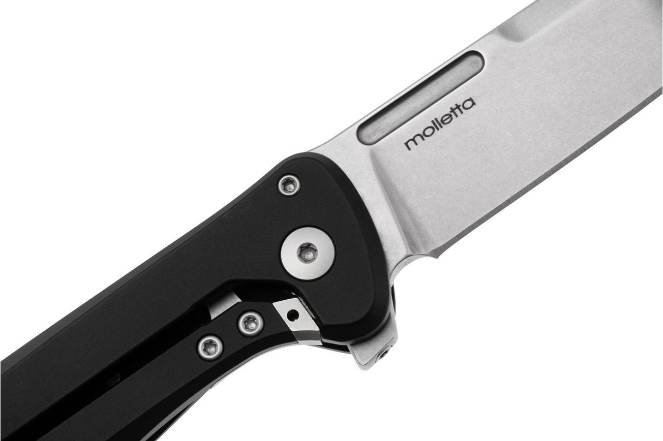 LionSteel Skinny Solid SK01A BS Black Aluminium Black Canvas Micarta inlay, Stonewashed zakmes, Molletta design