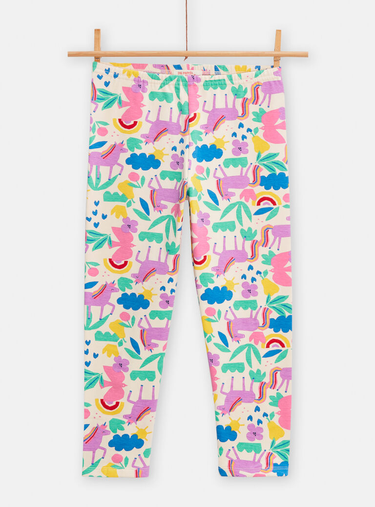 Pyjama écru imprimé graphique pour fille