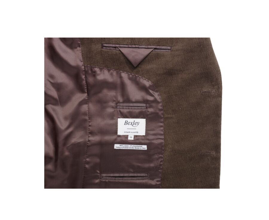 Blazer homme velours côtelé lavé Taupe foncé - LÉONTILDE