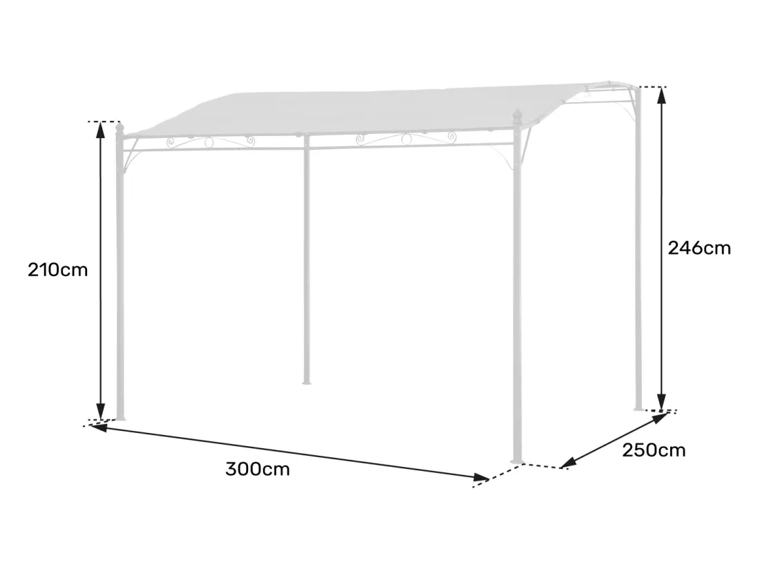 Pergola murale 3 × 2,5m NICE beige - HAPPY GARDEN