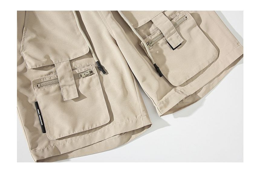 CHIC ERRO - Cargoshorts met trekkoord en effen taille, middelhoge taille