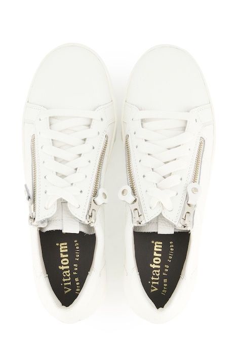 Vitaform Leder-Sneaker, Metallic-Optik, Zipper, Weite H
