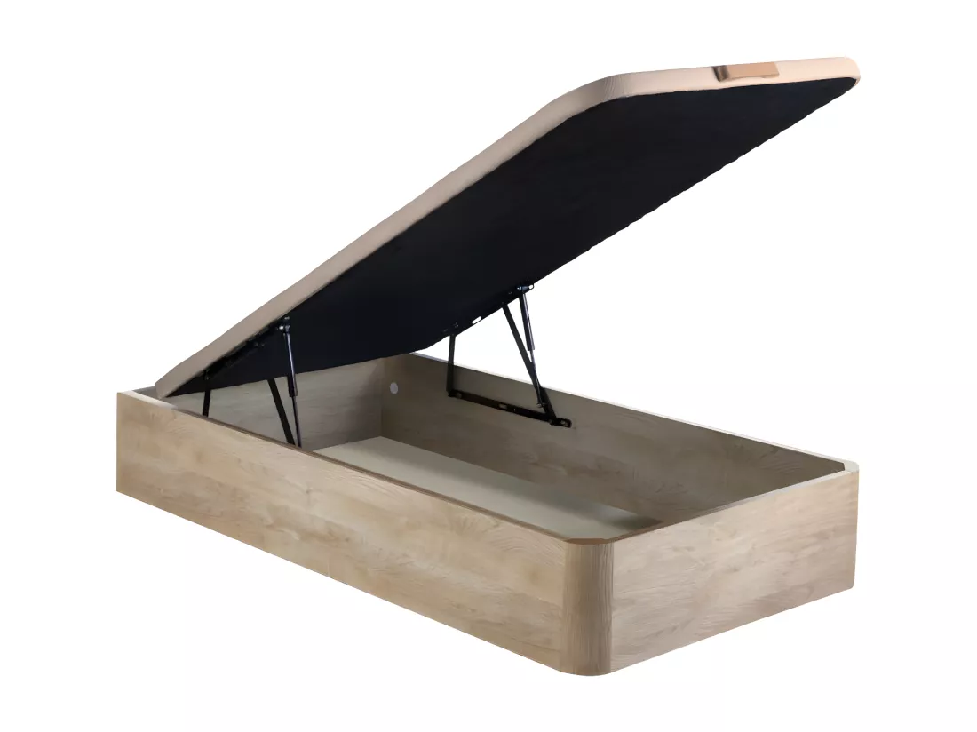 Ensemble 90 x 190 cm sommier coffre naturel clair + matelas mousse ép.15cm - DANAE II de YSMÉE