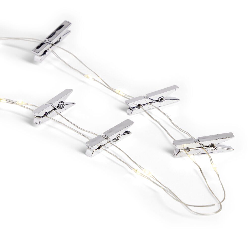 Guirlande LED à pinces 280cm plastique argenté