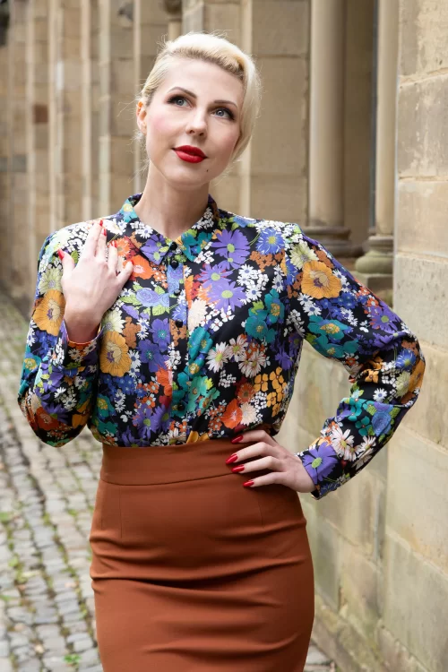 Very Cherry Jane blouse in winter fiesta