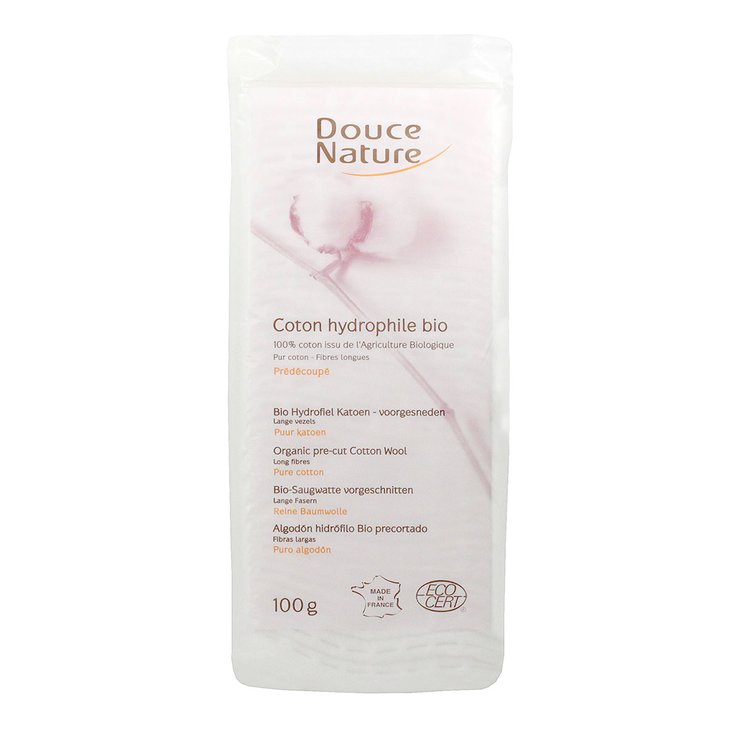 Coton hydrophile coton bio prédécoupé 100g