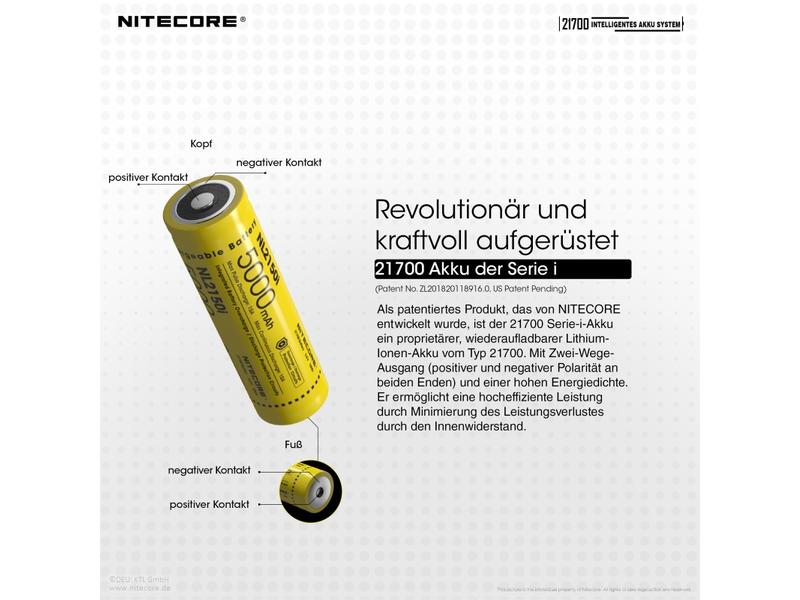 Nitecore Campinglampe NL2150HPi Akku-Set 3 -in-1 Taschenlampe