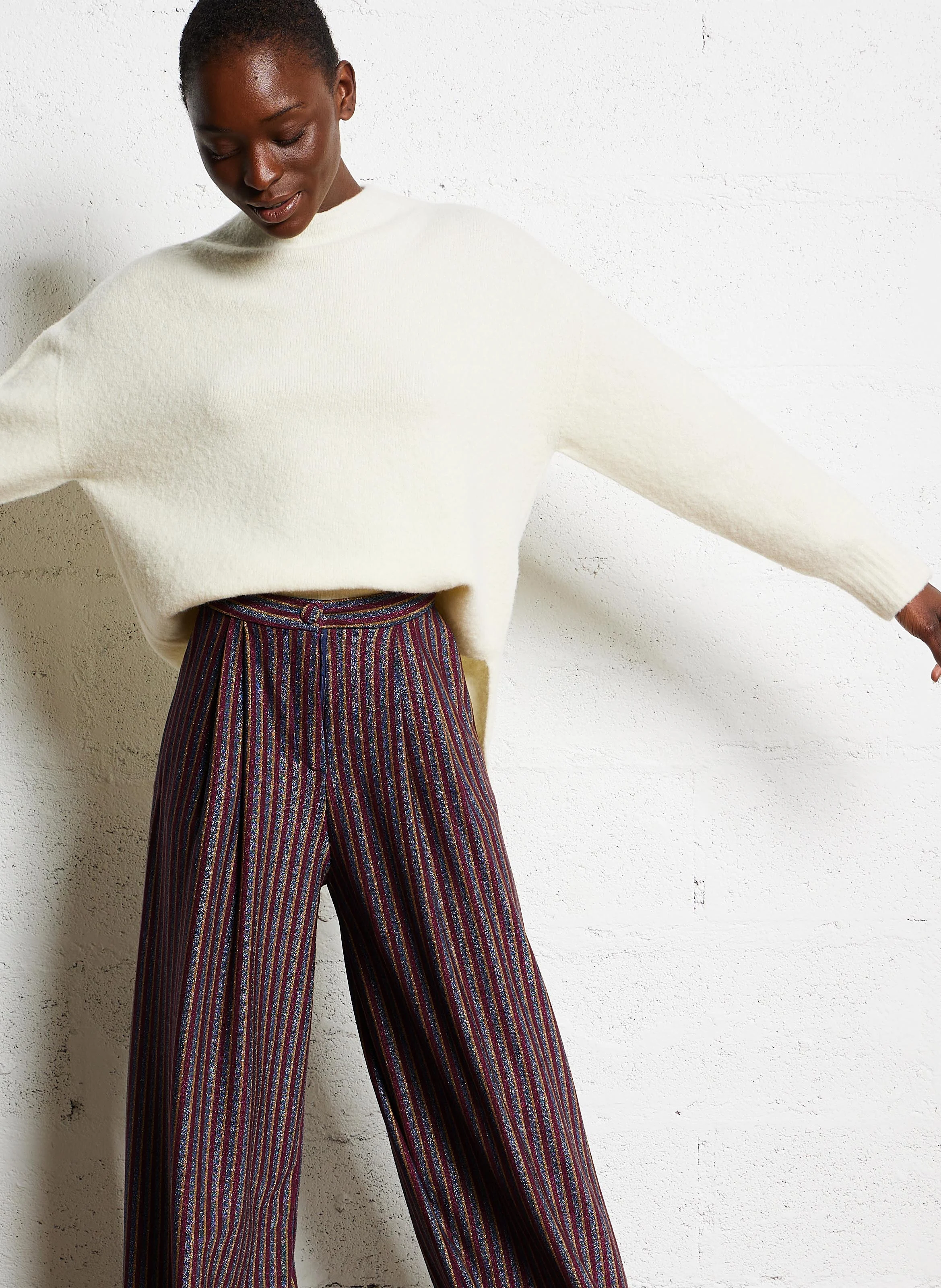 KOBE - Pull droit en laine mélangée| Beige
