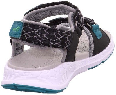 Superfit Criss Cross Sandaler, Black/Green