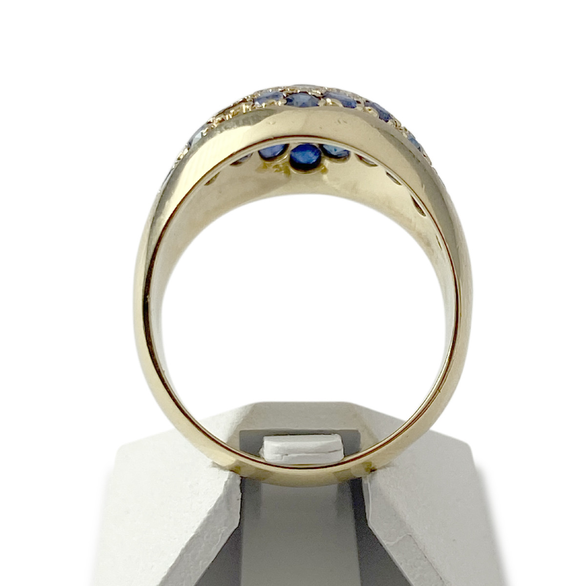 Bague d'occasion or 750 jaune diamants et saphirs