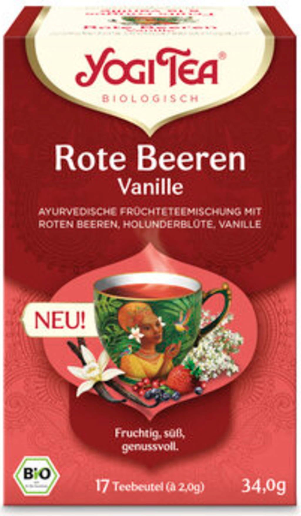 Yogi Tea  Rote Beeren Vanille Bio, 17 Teebeutel (34 g)