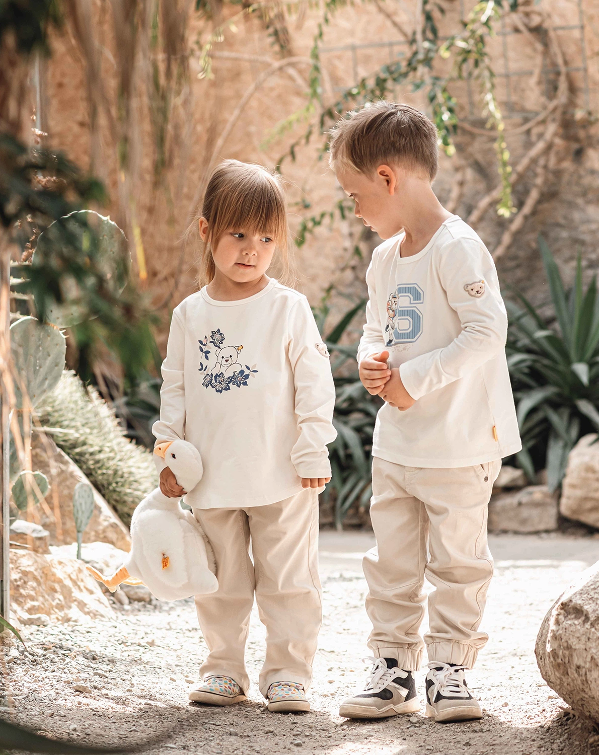 Canvas-Hose TEDDY in moonbeam