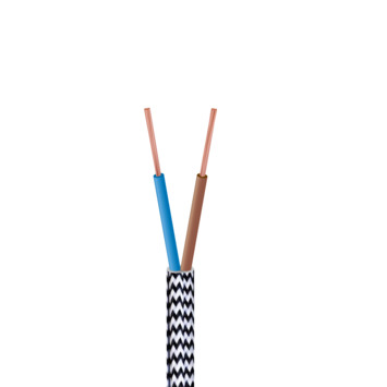 Decoratief Snoer 2 x 0,75mm2 Zwart/ Wit 5 Meter