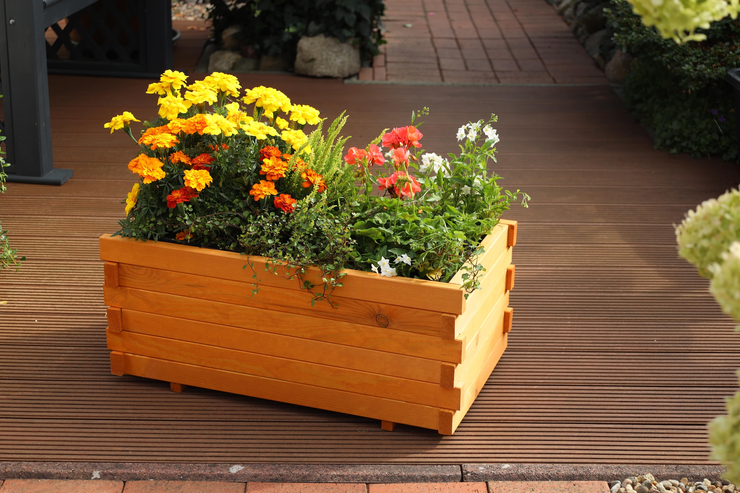 promadino Pflanzkübel »Lucca« mit Pflanzfolie, BxTxH: 69x39x29,5 cm