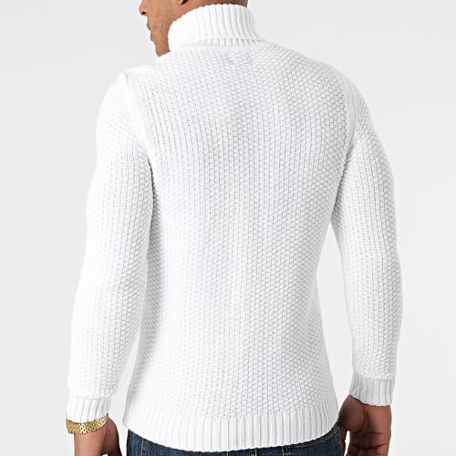 Pull Col Roulé Torsades 0062 Blanc