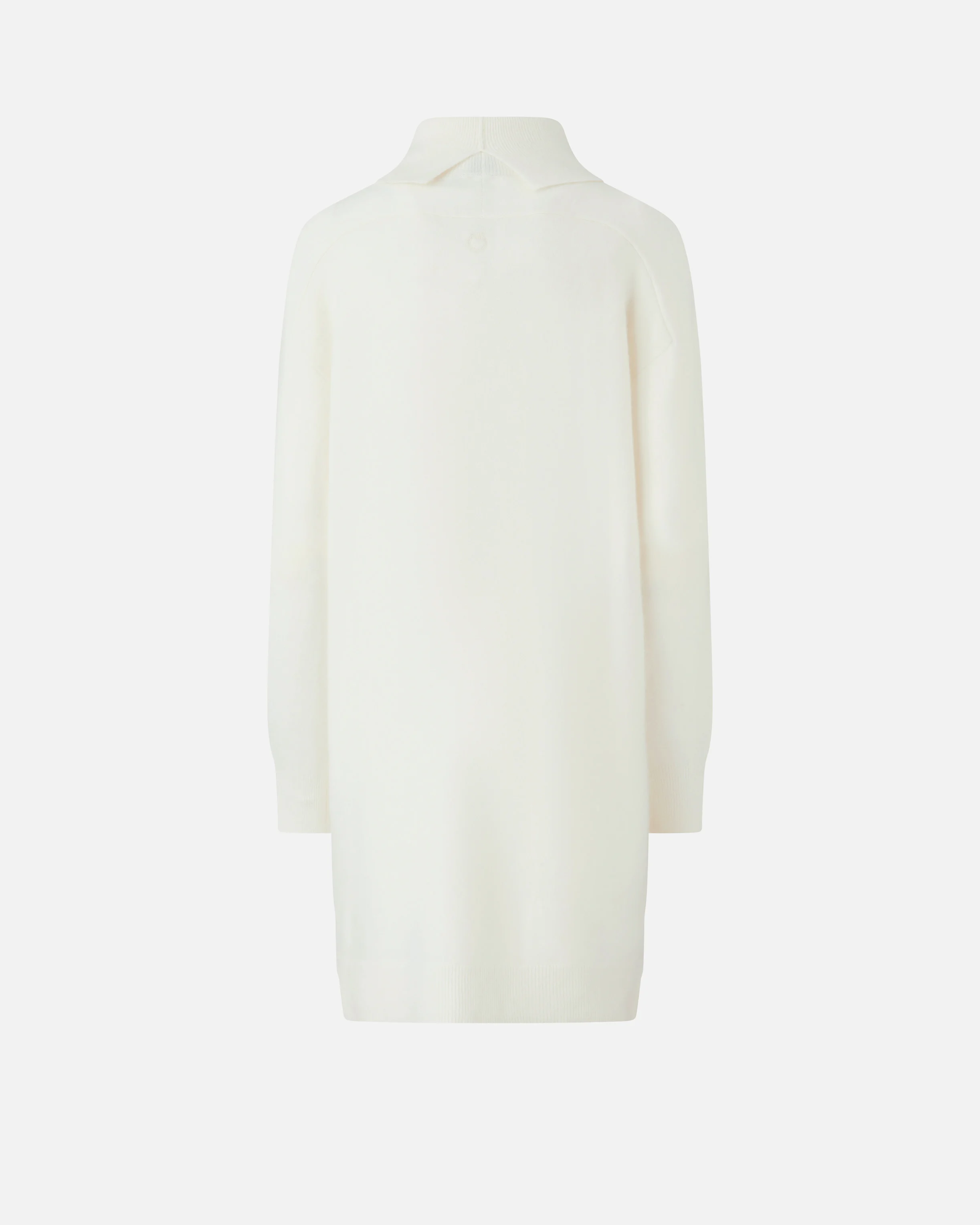 Robe à col roulé mélangé fendue sur le devant | Blanc