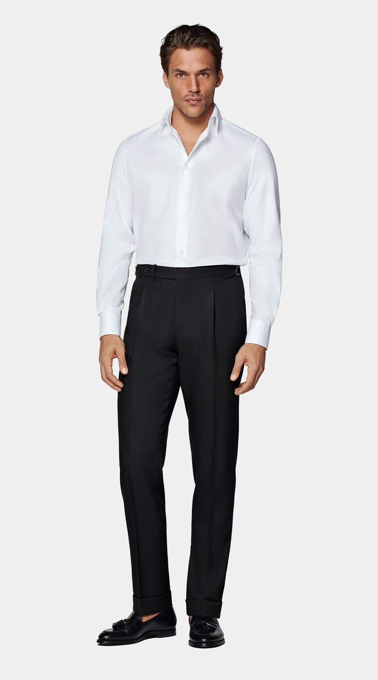 Chemise coupe ajustée en oxford royal blanche