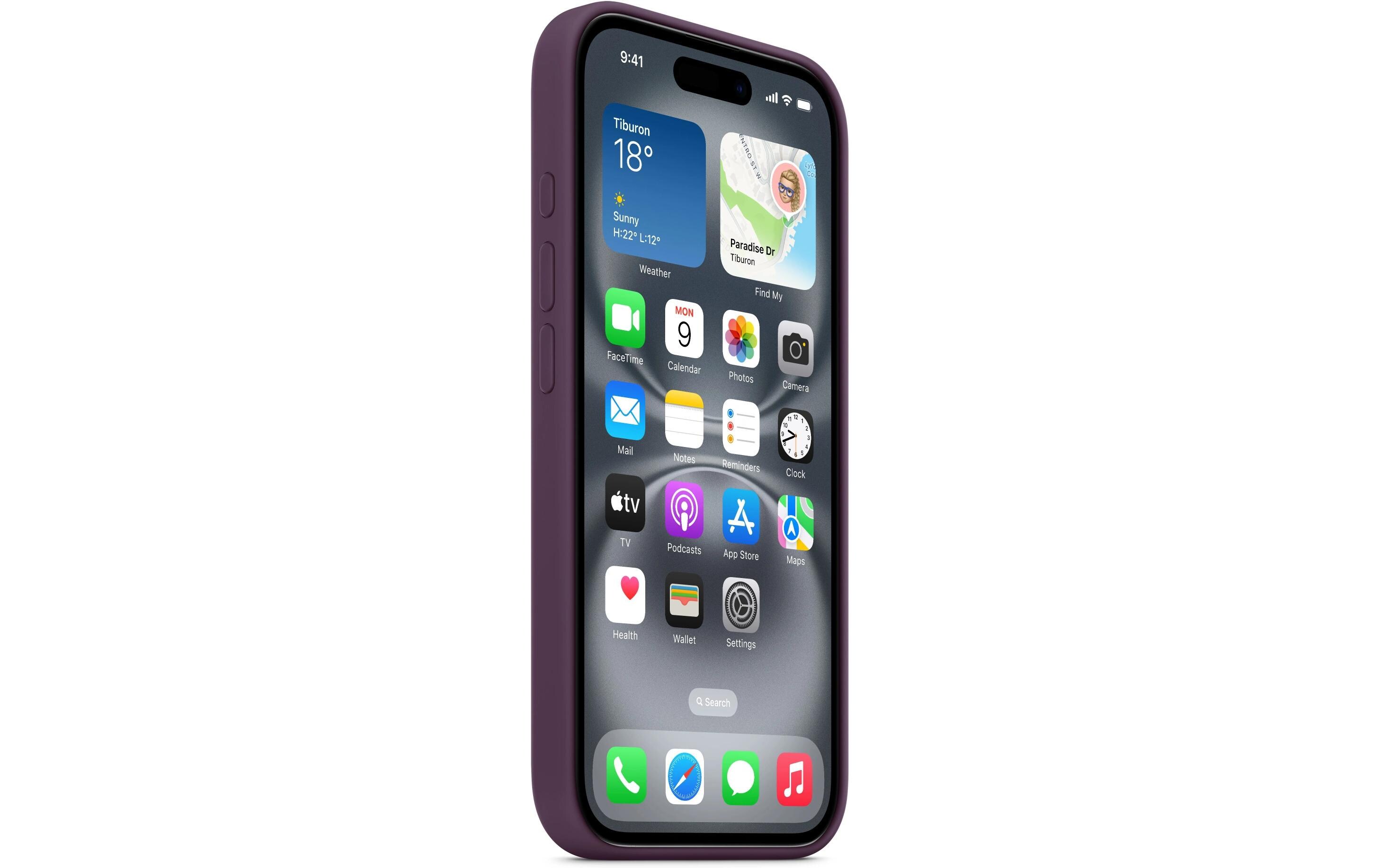 Silicone Case mit MagSafe iPhone 16 PflaumeSilikon-Backcover mit «MagSafe» für das Apple iPhone 16
